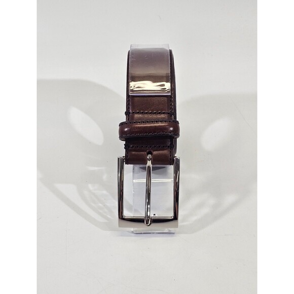 TO BOOT NEW YORK Adam Derrick Men's 38 Italian Leather Brown Belt 1-3/8" W EUC - Picture 2 of 6